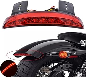 Ankia Motorcycle Chopped Rear Fender Edge LED Brake License Plate Tail Light Stop ...