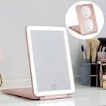 LED Foldable Travel Makeup Mirror - 5x7 inches 3 Colors Light 3X 5X Magnifier...