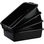 Zerdyne 4-Pack Large Plastic Bus Box, 23 L Plastic Commercial Tote Box Bus Tubs ...