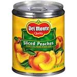 Del Monte Canned Sliced Peaches in Heavy Syrup, Yellow Cling, 8.5 Oz, Pack of 12