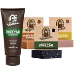 Dr. Squatch Men's Face Wash and Bar Soap Bundle - Exfoliating Face Wash made with Natural Ingredients - Pine Tar Face Wash and Pine Tar Bar Soap, Wood Barrel Bourbon, and Gold Moss