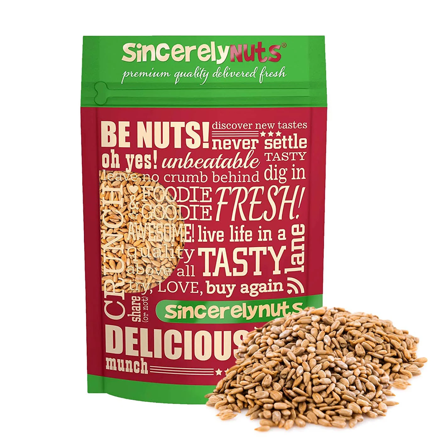 Sincerely Nuts Sunflower Seeds Roasted and Salted, Hulled | No Shell, Gluten-Free ...