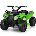 Costzon Kids ATV, 6V Battery Powered Electric Vehicle w/LED Light, Horn, Music, Storage Box, Wear-Resistant Wheels, USB, MP3, Ride on Car 4 Wheeler Quad for Toddler Boys & Girls 18-36 Months (Green)