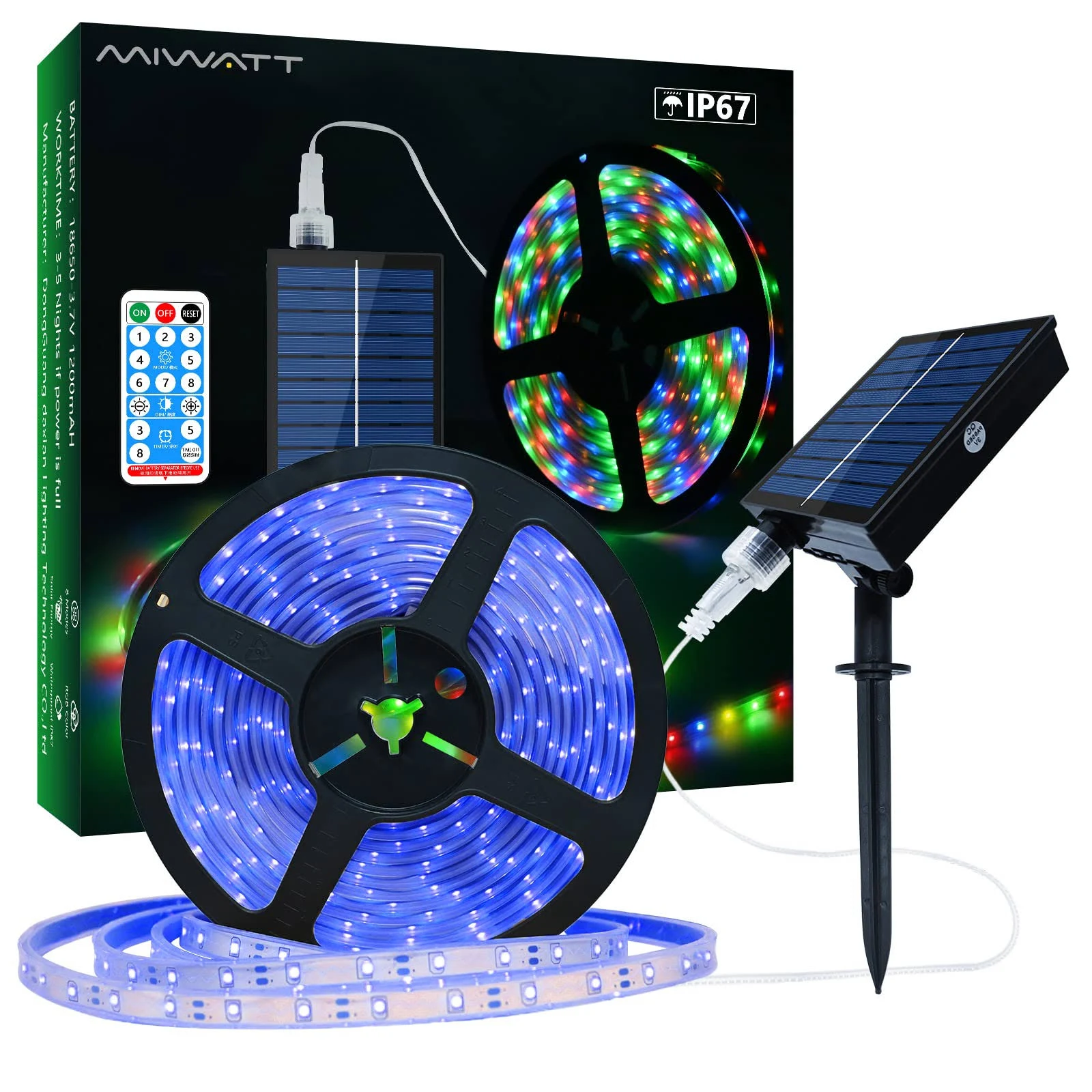 Solar Led Strip Lights Outdoor 16.4ft 280leds Solar Powered Blue Light Led Strip