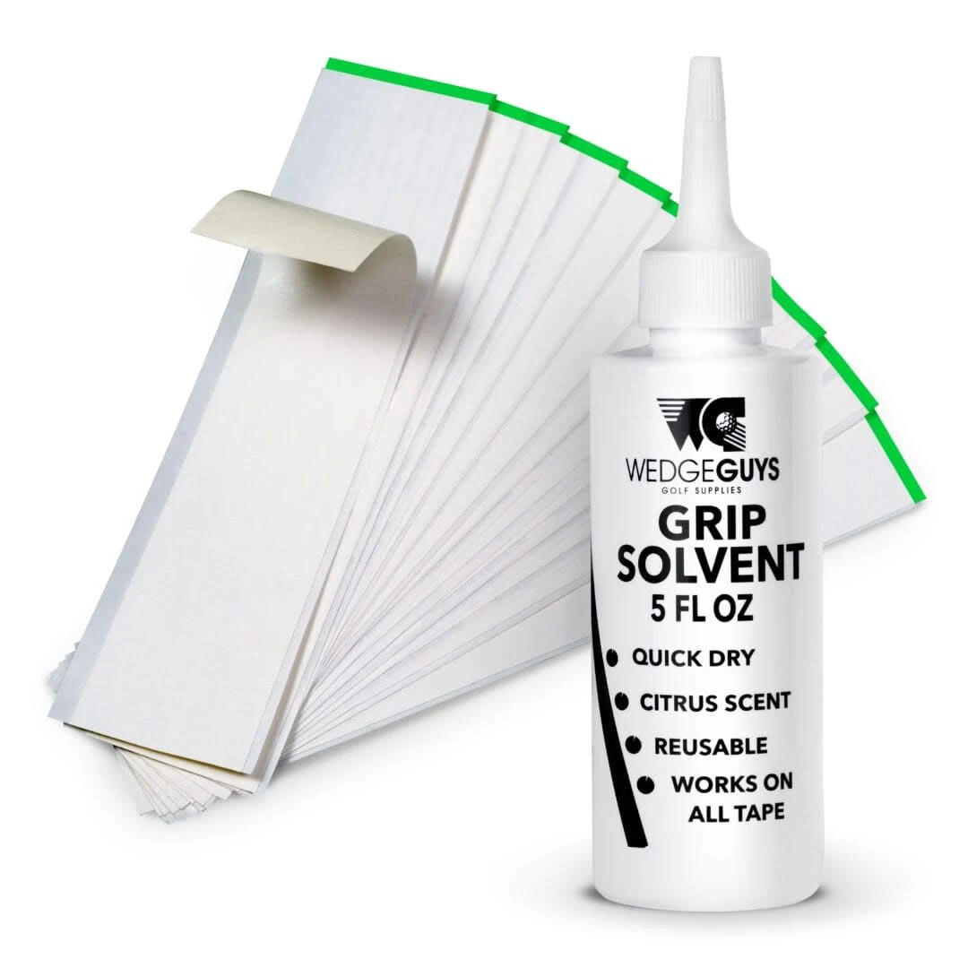 Golf Grip Kit - 15 Golf Grip Tape Strips and 5 oz. Grip Solvent