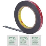 (4 Pack) 3M 1 Inch Width 15 Ft Length VHB 5952 Black Heavy Duty Multipurpose Double Sided Tape