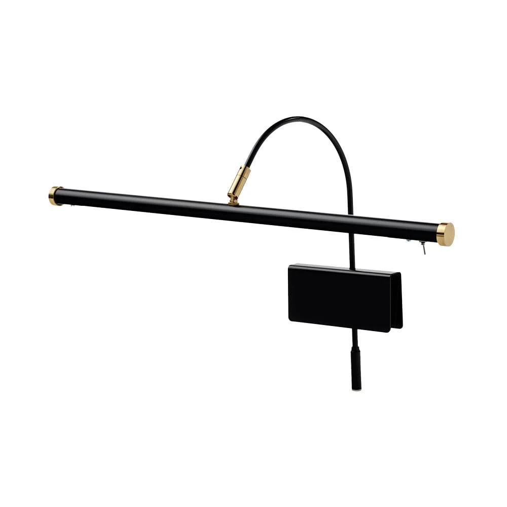 19&#034; Grand Piano Lamp With Integrated Led Black With Satin Nickel Accents Gpled19