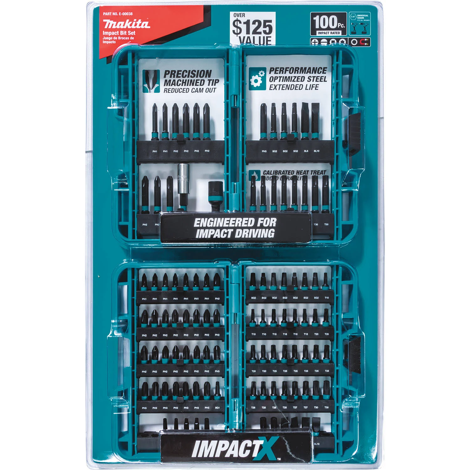 Makita E-00038 ImpactX 100 PC Driver Bit Set