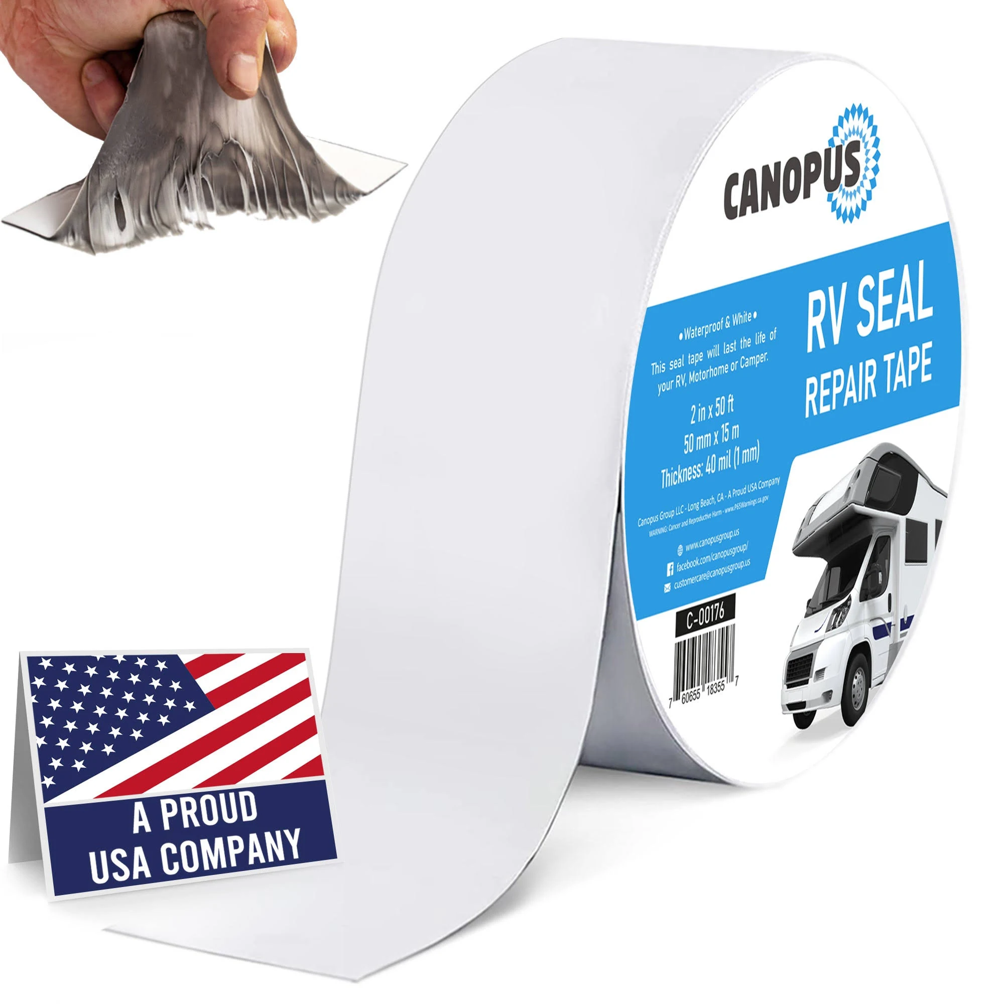 RV Sealant Tape, Roof Patch Repair Tape, Waterproof Leak Tape for RV punctures, Boat Sealing, Camper, Awning, Canopy, Tents, Tarpaulin and Greenhouse