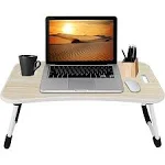 Folding Lap Desk for Bed and Sofa - Portable Wide Surface Bed Desk with Built-In ...