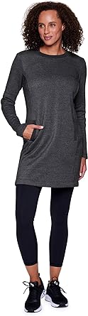 Rbx Active Women's Crewneck Fleece Sweatshirt Dress Tunic with Pockets, Size ...