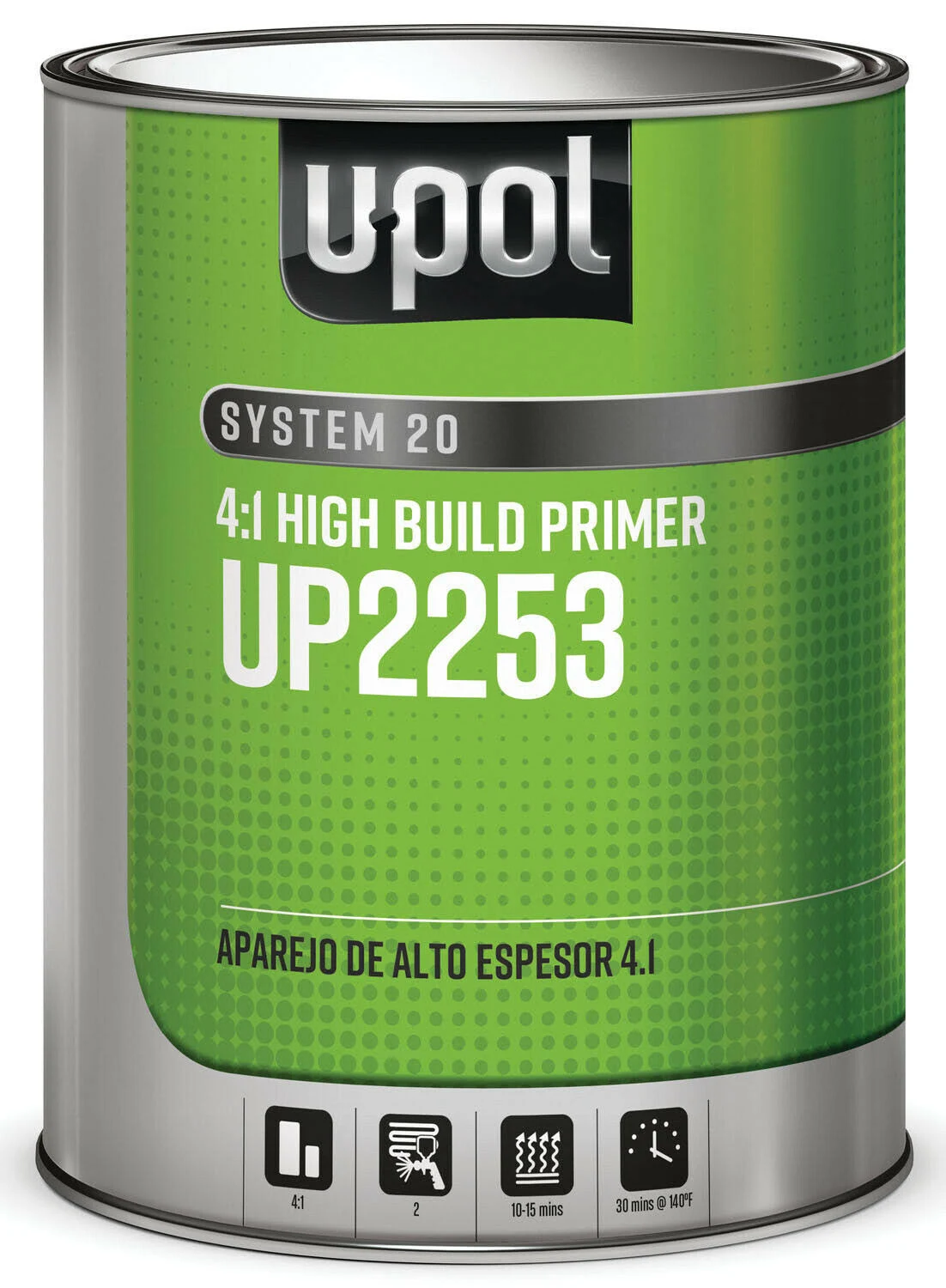 U-POL UP2251 National Rule High Build Primer, 1 L Tin, Gray, 4:1 Mixing