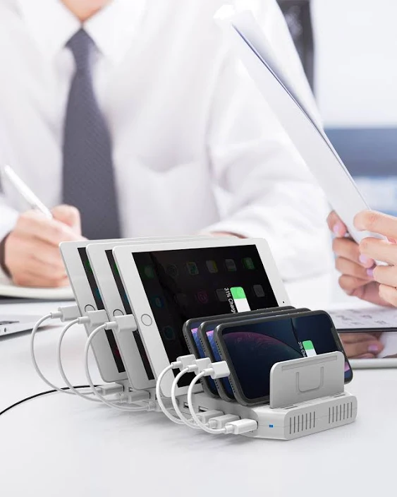 [Upgraded] Unitek iPad Charging Station, 96W 10-Port USB Charging Dock Hub with ...