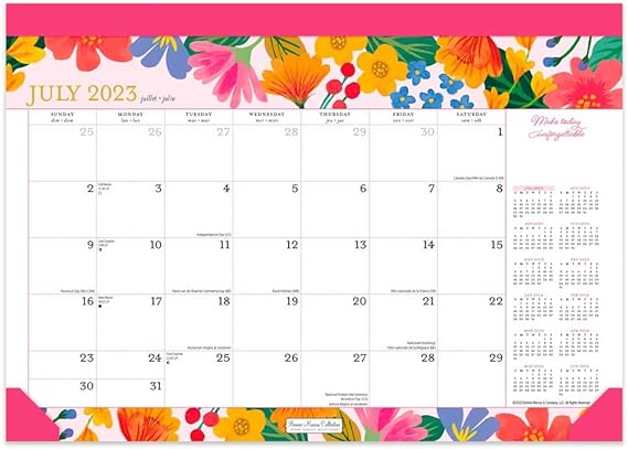 2023-2024 Plato Bonnie Marcus 14" x 10" Academic & Calendar Monthly Desk Pad Calendar (9781975472085)