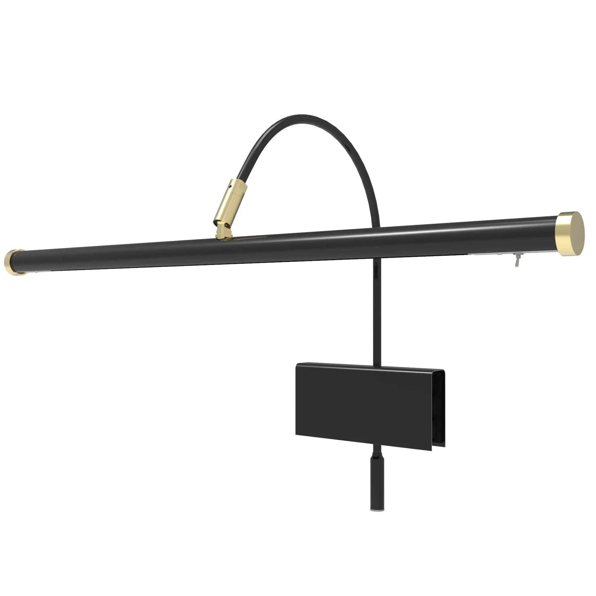 19&#034; Grand Piano Lamp With Integrated Led Black With Satin Nickel Accents Gpled19