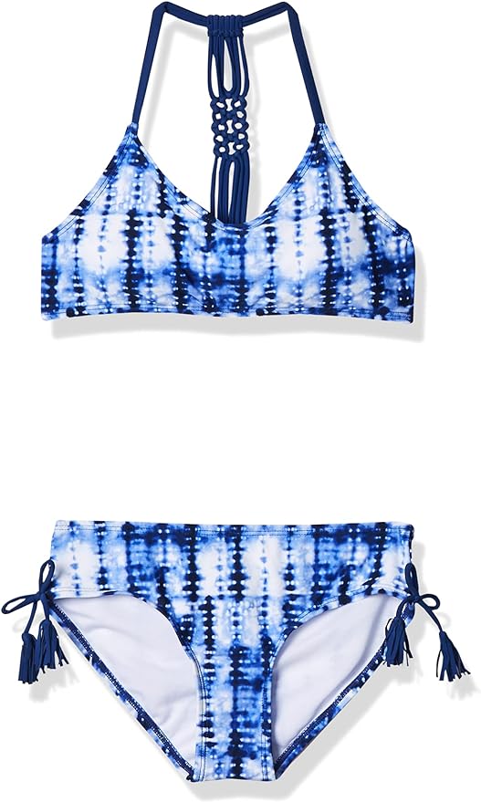 Kanu Surf Girls V-Neck Bikini Beach Sport 2-Piece Swimsuits Willow Navy Tie-Dye 14