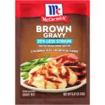 McCormick 30% Less Sodium Brown Gravy Mix 0.87 oz Pack of 12