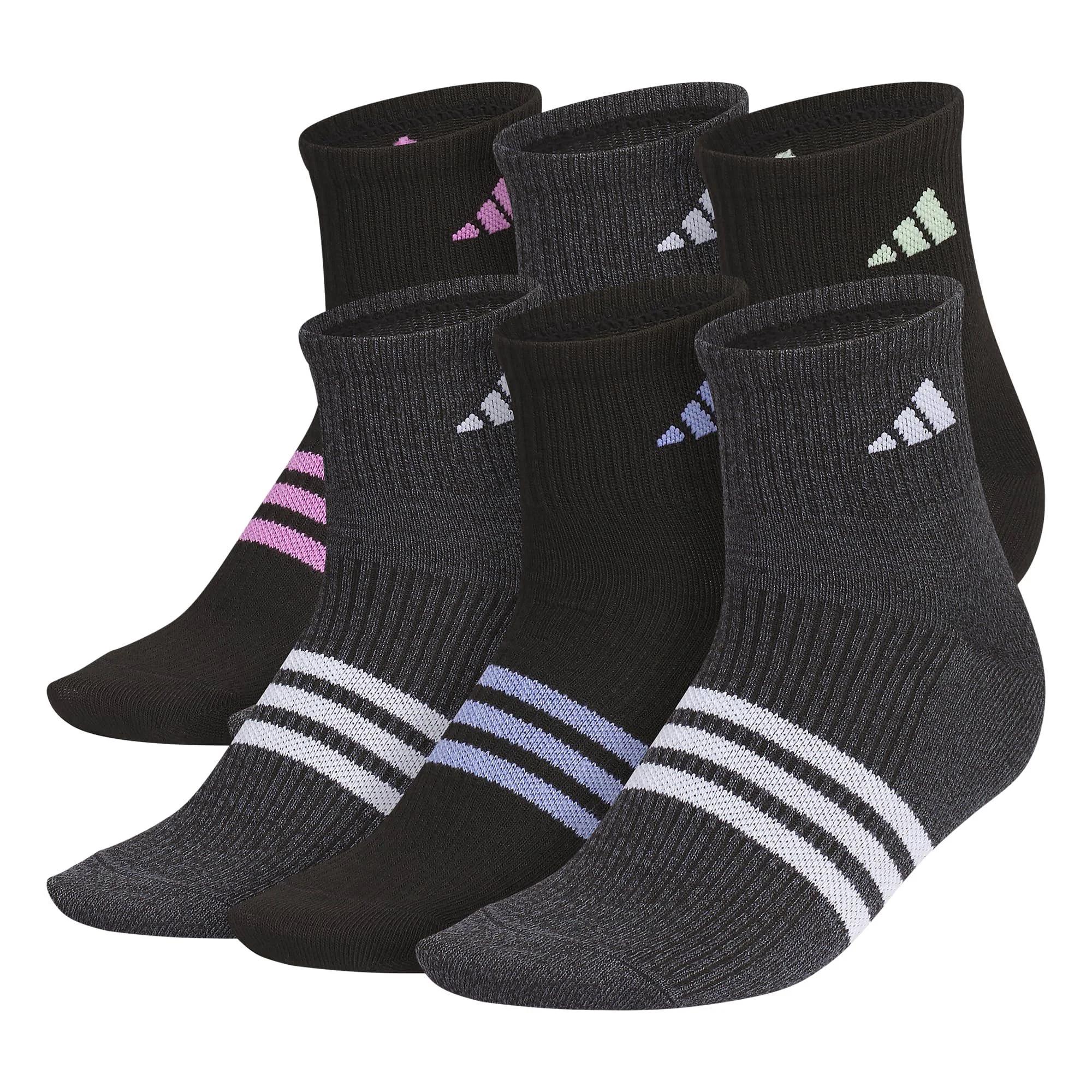 Adidas Women's 6-Pk. Superlite 3.0 Quarter Socks - Blue