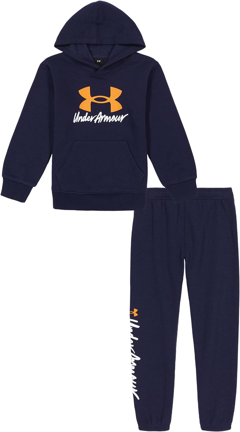 Under Armour Boys' Navy Big Logo Script Hoodie Set - 2 PC