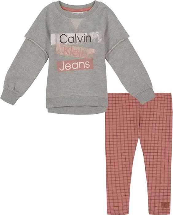 Calvin Klein Girls 2 Pieces Fashion Tunic Legging Set