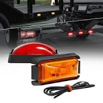 TRUE MODS 2pc 2.5" Amber + Red LED Trailer Marker Light w/Black Bezel [DOT FMVSS 108] [SAE P2PC] [Surface Mount] [Waterproof IP67] Clearance Side Marker Lights for Trailer Truck