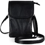 befen Genuine Leather Small Cell Phone Crossbody Bag Purses for Women Cross Body, Silver Zipper