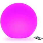 Censinda LED Glowing Ball Light 8inch Cordless 16 Color Changing and 4 Light Modes Kids Night Light Rechargeable Dimmable M