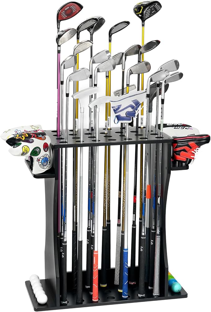 XCSOURCE Wooden Golf Club Holder Golf Putter Stand Floor Display Rack Golf Cl...