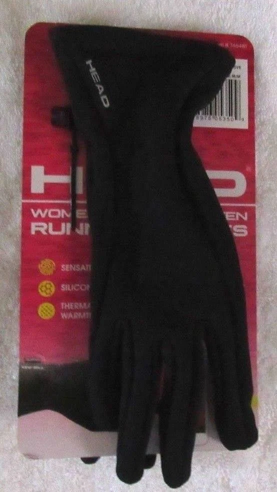 HEAD women’s touchscreen running gloves (Black, Meduim)