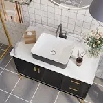 DeerValley Ally 19" Rectangular Black & White Vessel Bathroom Sink