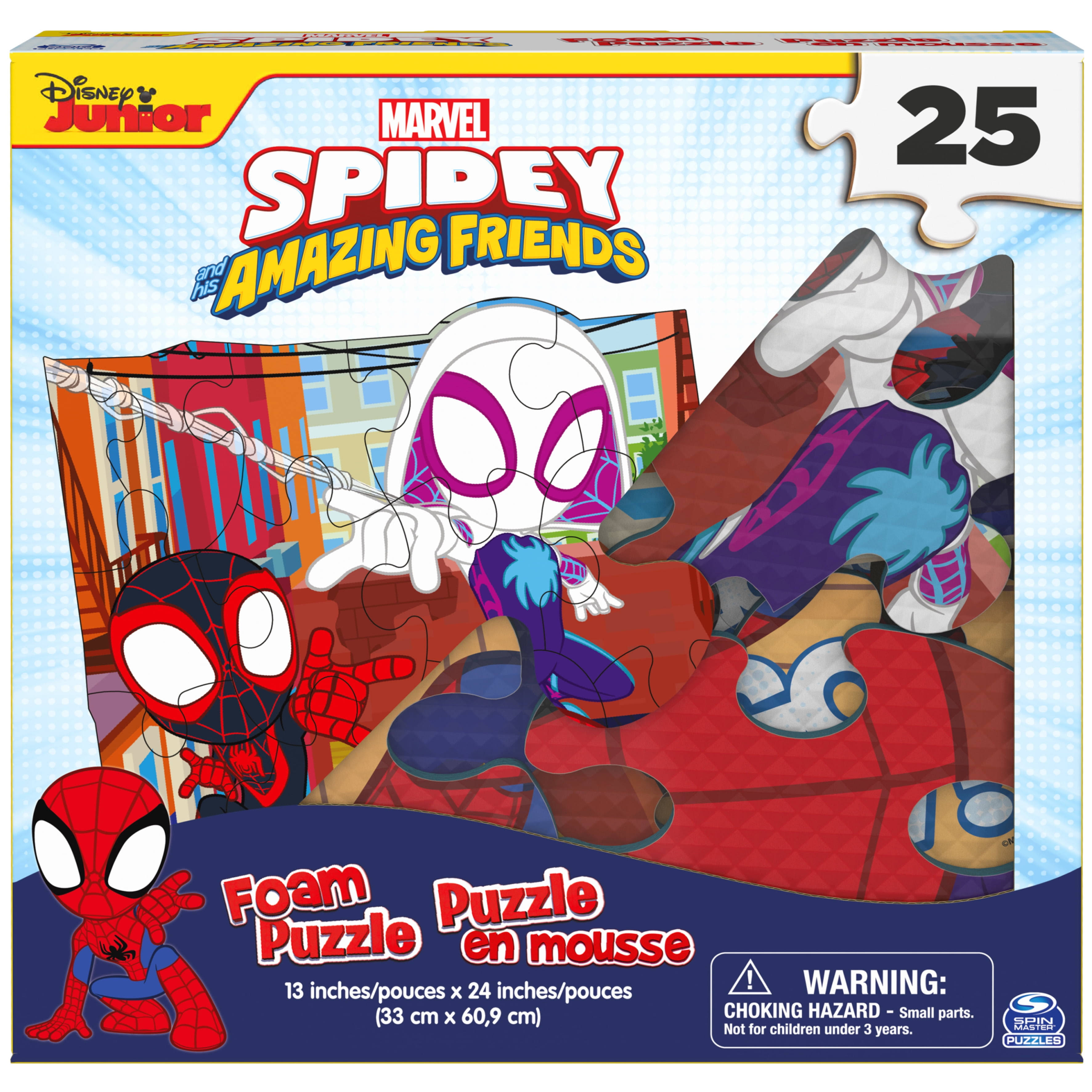 Marvel, 25-Piece Jigsaw Foam Spidey Puzzle, for Kids Ages 4 and Up