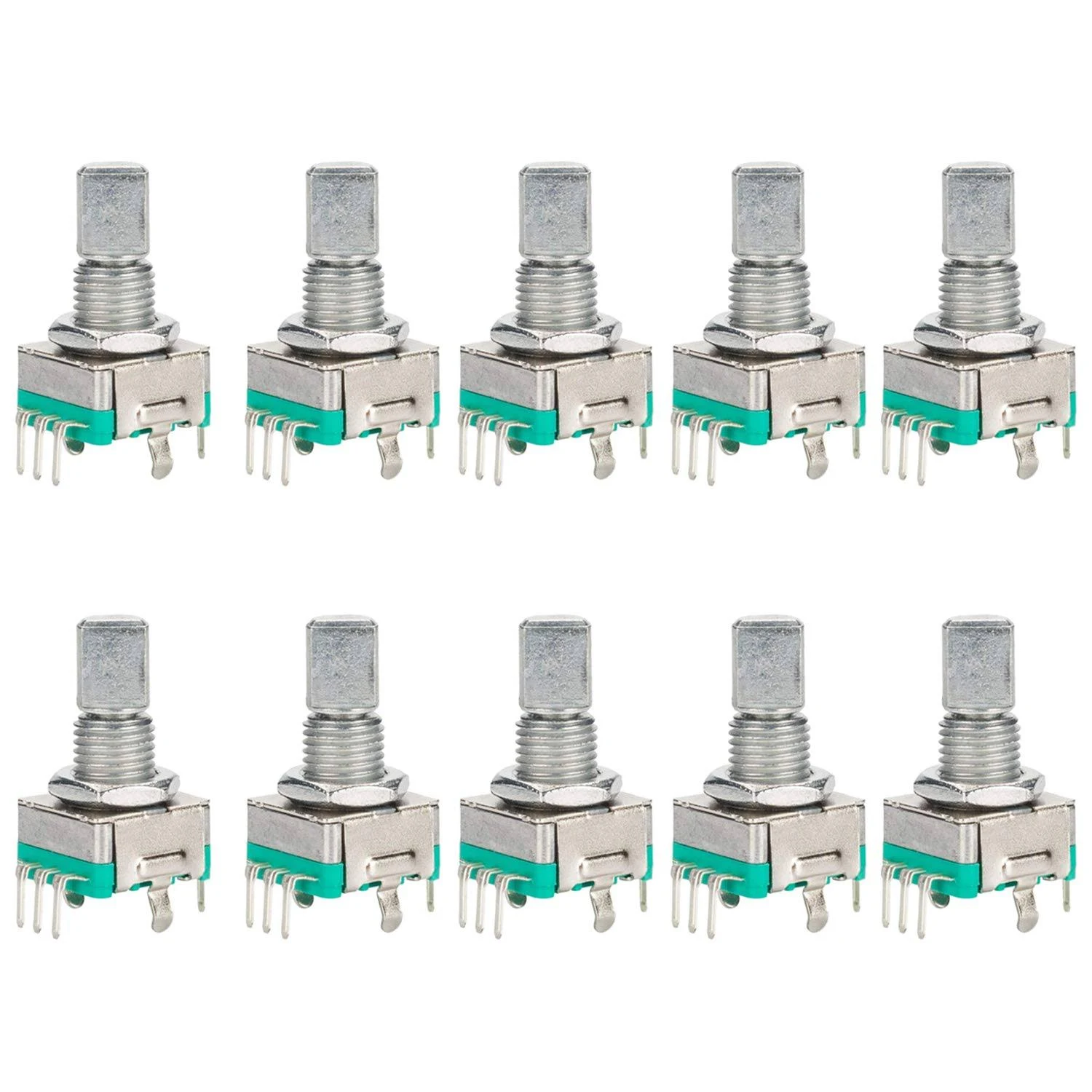 10 Pcs EC11 Rotary Encoder Dode Switch Audio Digital Potentiometer with Switch - 20MM