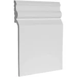 American Pro Decor 7/8 in. x 7-3/4 in. x 6 in. Unfinished PVC Baseboard Moulding Sample, Unfinished White