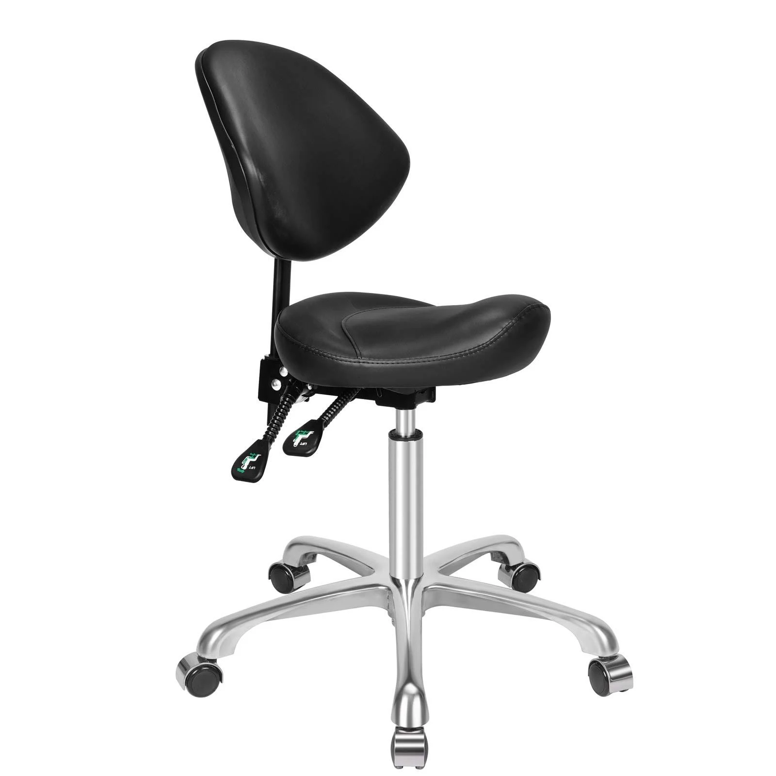 Kaleurrier Ergonomic Rolling Swivel Saddle Stool with Wheels,Hydraulic Pneumatic ...