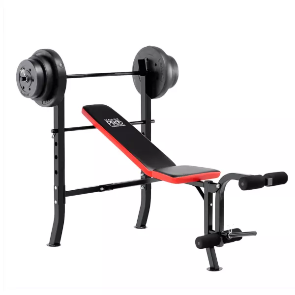 Marcy Pro Standard Weight Bench with 100 lb Weight Set | PM-2084