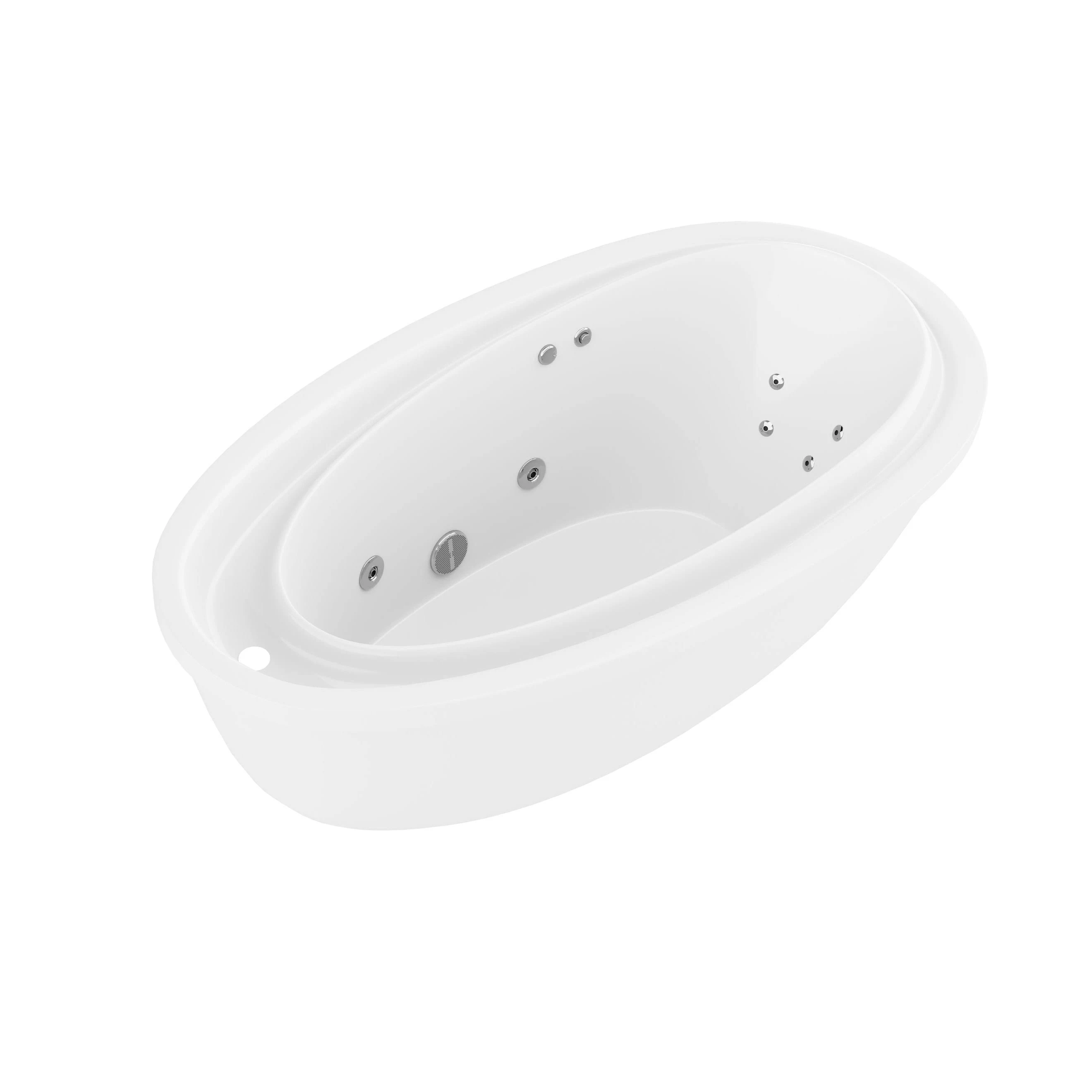 ANZZI FT-AZ202 Leni 5.9 ft. Jetted Whirlpool Tub with Reversible Drain in White