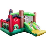 BOUNTECH Inflatable Bounce House, Bouncy House for Kids Indoor Outdoor Party Family with Wide Slide, Farm Themed Toddler Bounce House with Blower Included for Backyard Birthday Gift, Christmas