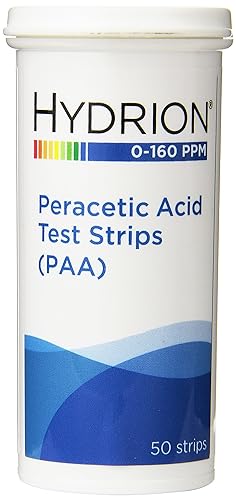 MicroEssential PAA160 Peracetic Acid Test Strips 0-160 ppm