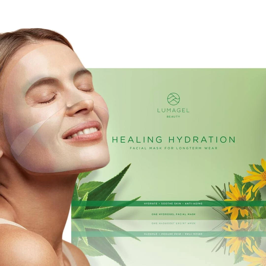 LUMAGEL FACIAL MASK, ULTRA HYDRATING HYDRO GEL SHEET MASK WITH ARNICA, ALOE