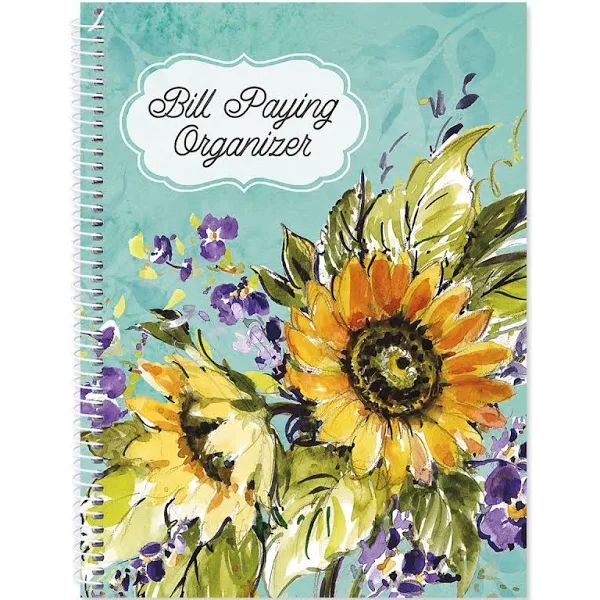 Watercolor Sunflower Bill Paying Organizer