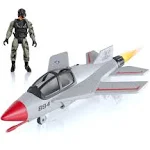 United States Air Force Sky Raider Fighter Jet Toy Airplane with Pilot & Missile - Realistic Military Aircraft & Soldier Action Figure - Bomber Plane Model for Kids 3+