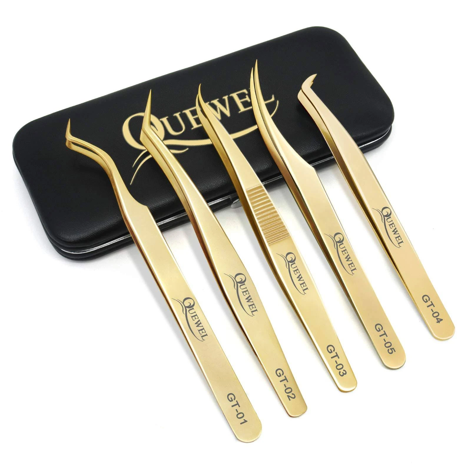 QUEWEL Volume Eyelash Extensions Tweezers Set