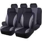 11PCS Universal Fit Car Seat Cover Breathable with 5mm (Full Set Black and Gray)