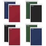 TOPS Spiral Steno Books 8 Pack, 6" x 9", Gregg Rule White Paper, Assorted Covers, 80 Sheets per Book/8 Books per Pack, Red, Black, Blue, Green (80219)