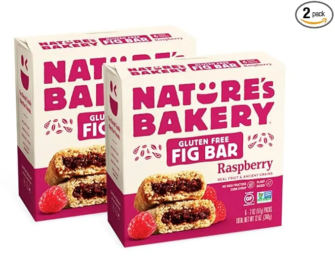 Nature's Bakery Gluten-Free Non-GMO Raspberry Natural Fruit, Ancient Grains Fig Bar: 2 Pk (12 Bars)