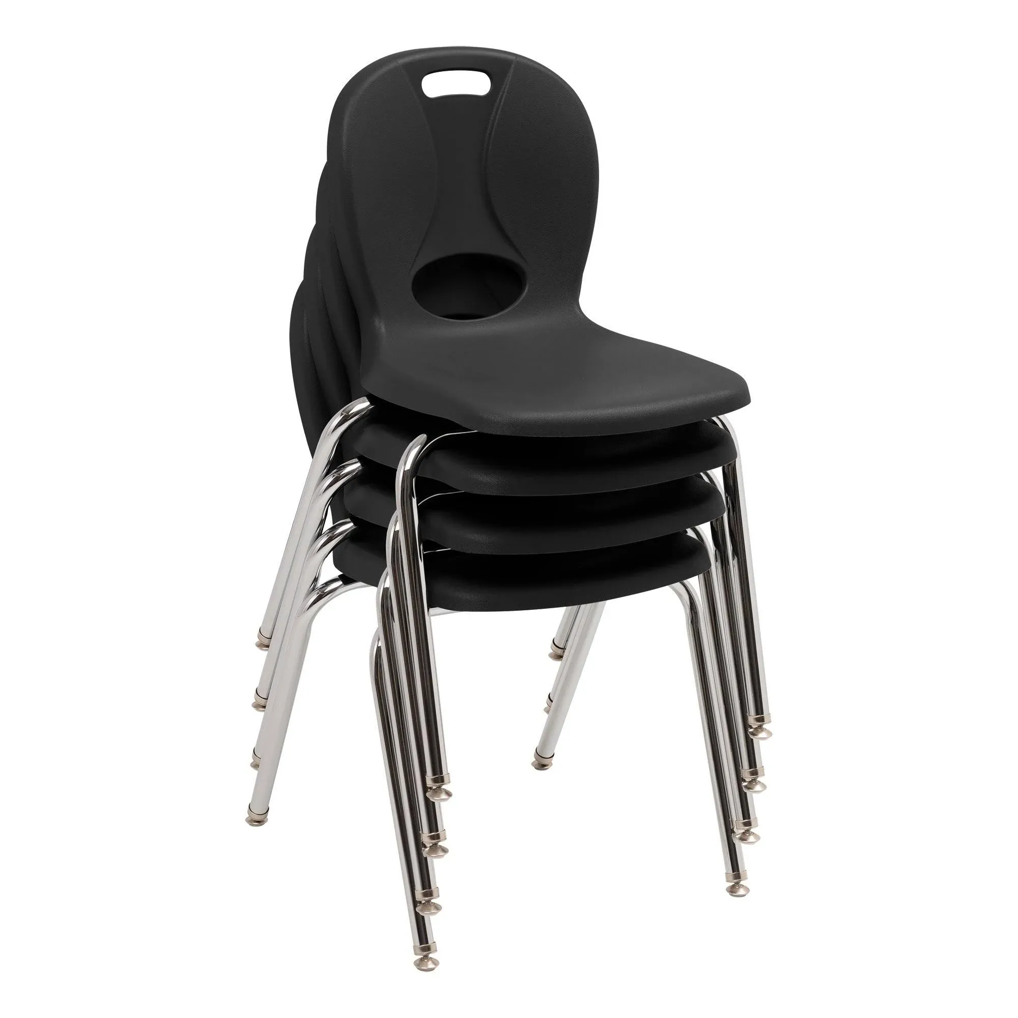 Learniture Structure Series School Chair, Size: 16 Seat Height, Black