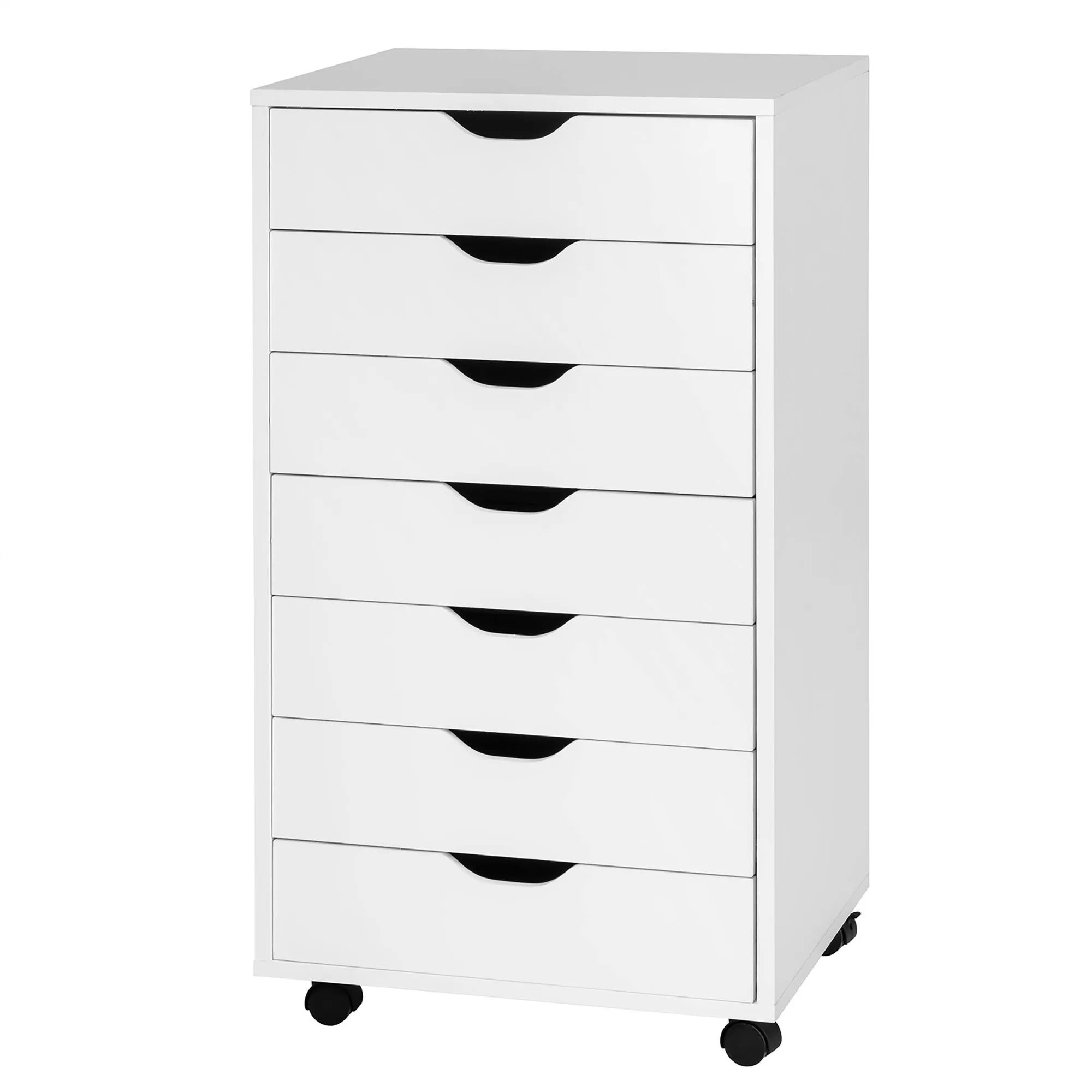 7 Drawer Chest Storage Dresser Floor Cabinet Organizer In White