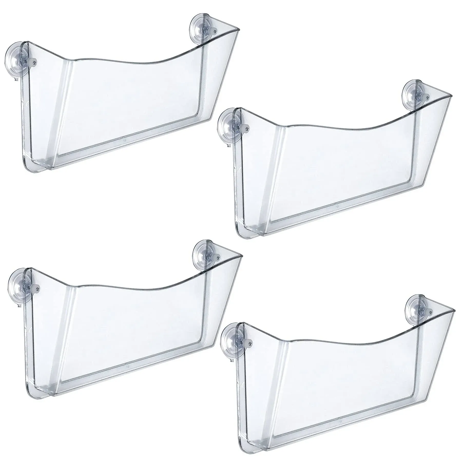 Azar Displays 250055 Clear Single Pocket Wall File (Pack of 4)