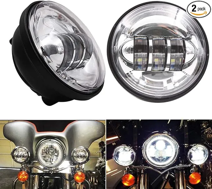 BeltandRoad Dot Approved 2 Pcs Chrome 4 5 inch LED Passing Light Fog Lamps for ...