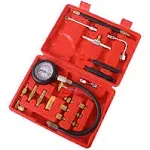 0-140PSI Fuel Injector Injection Pump Pressure Tester, Fuel Pressure Tester Kit, Car Truck Motorcycle Diagnostic Tool(Red)